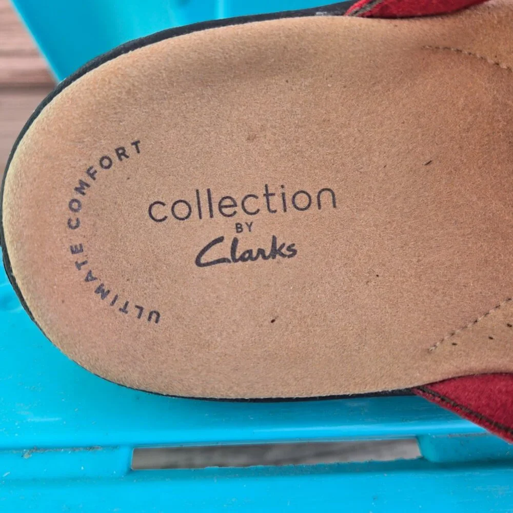Brick Red Laurieann Clarks Sandals Size 8 - Picture 4 of 5